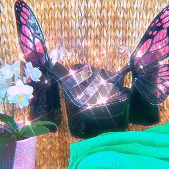 New Current Mood x Dolls Kill 🦋 Butterfly Platform Sandals - Picture 4 of 10
